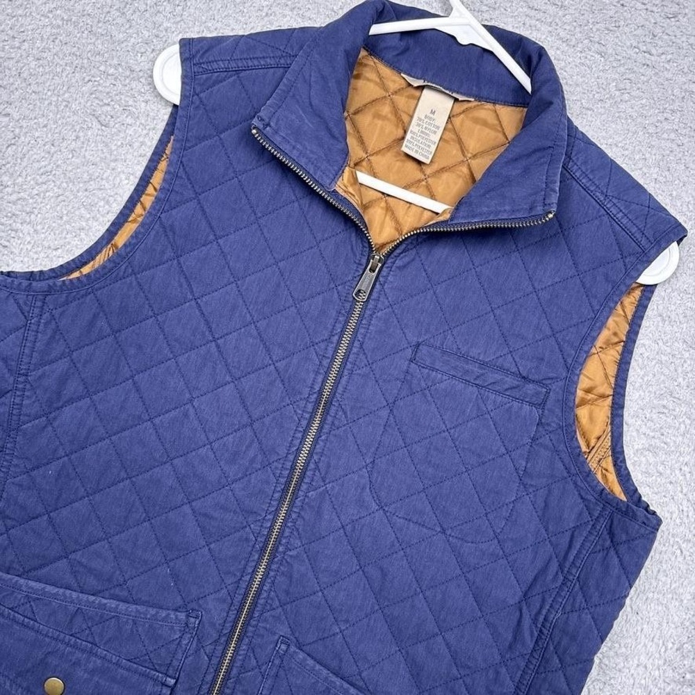 Duluth Trading Co Vest Womens‎ Medium Blue Quilted Insulated Full Zip Lined